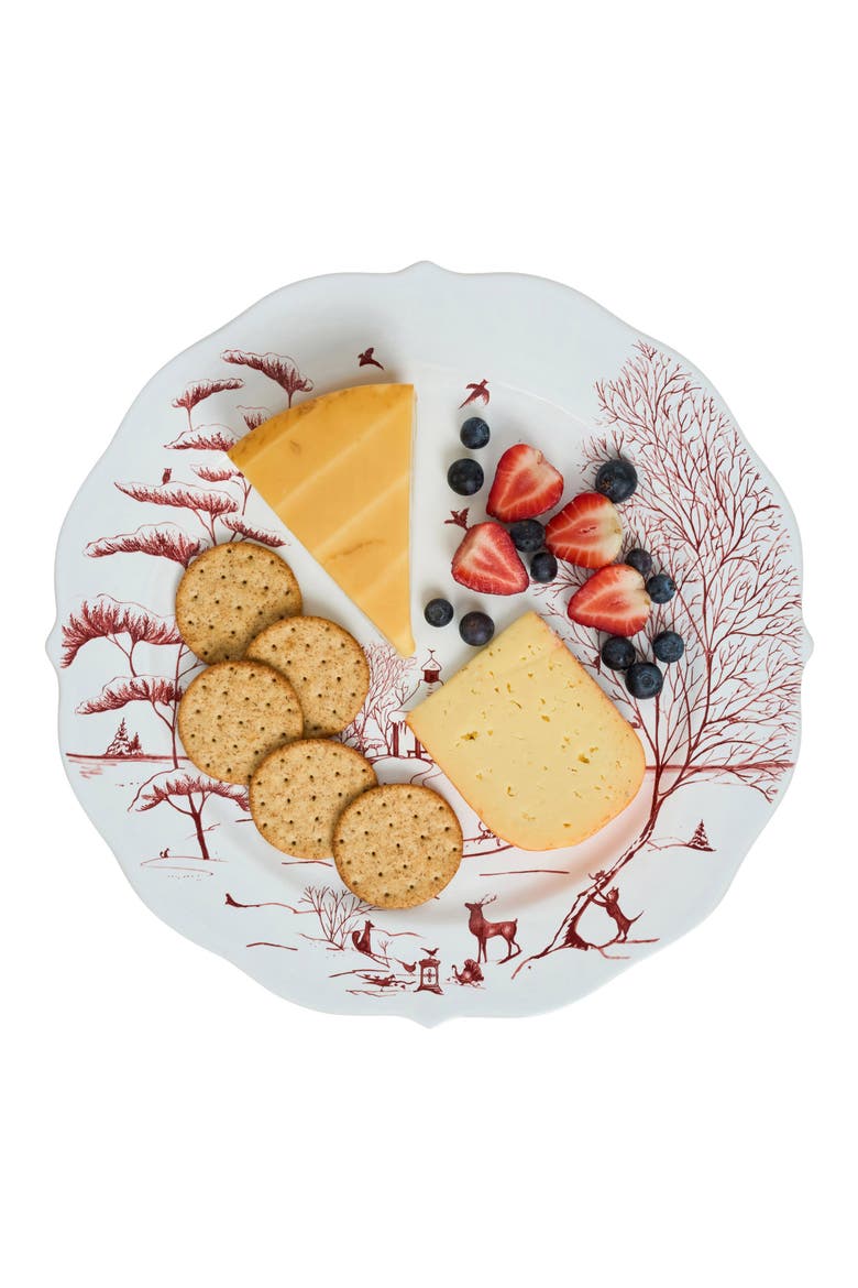 Country Estate Winter Frolic Plate, Alternate, color, RUBY