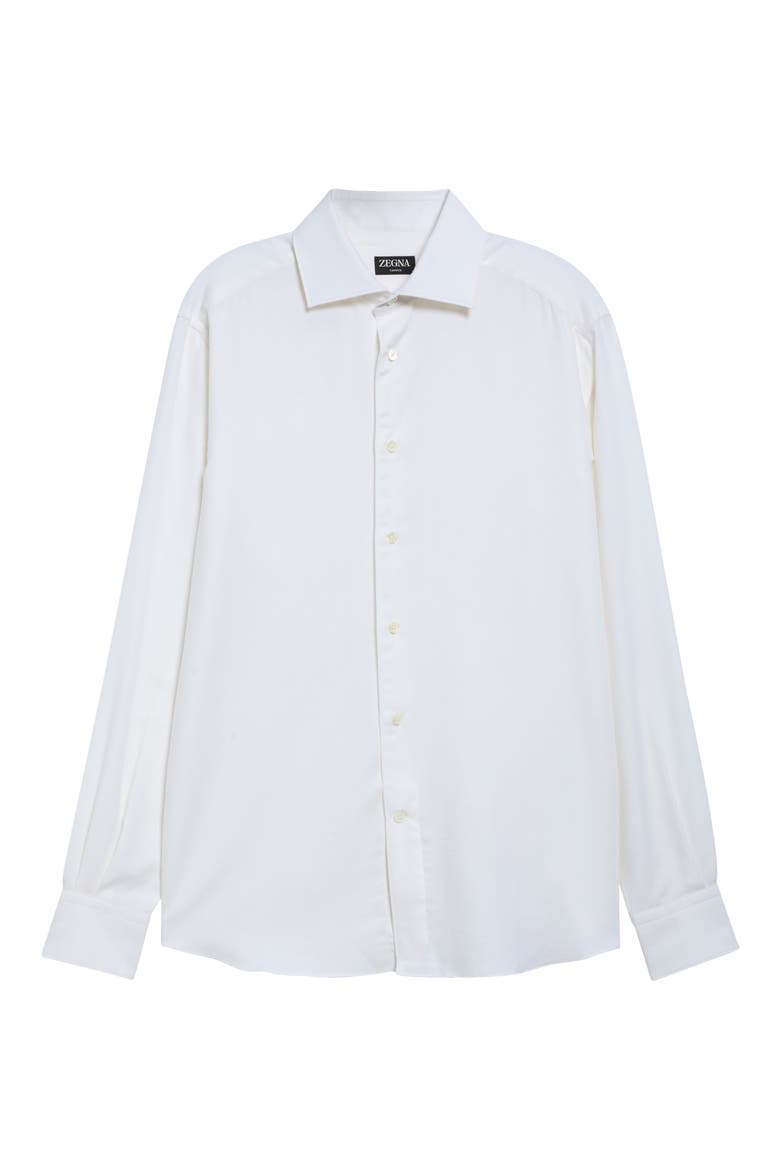 Cashco Cashmere & Cotton Button-Up Shirt, Main, color, WHITE
