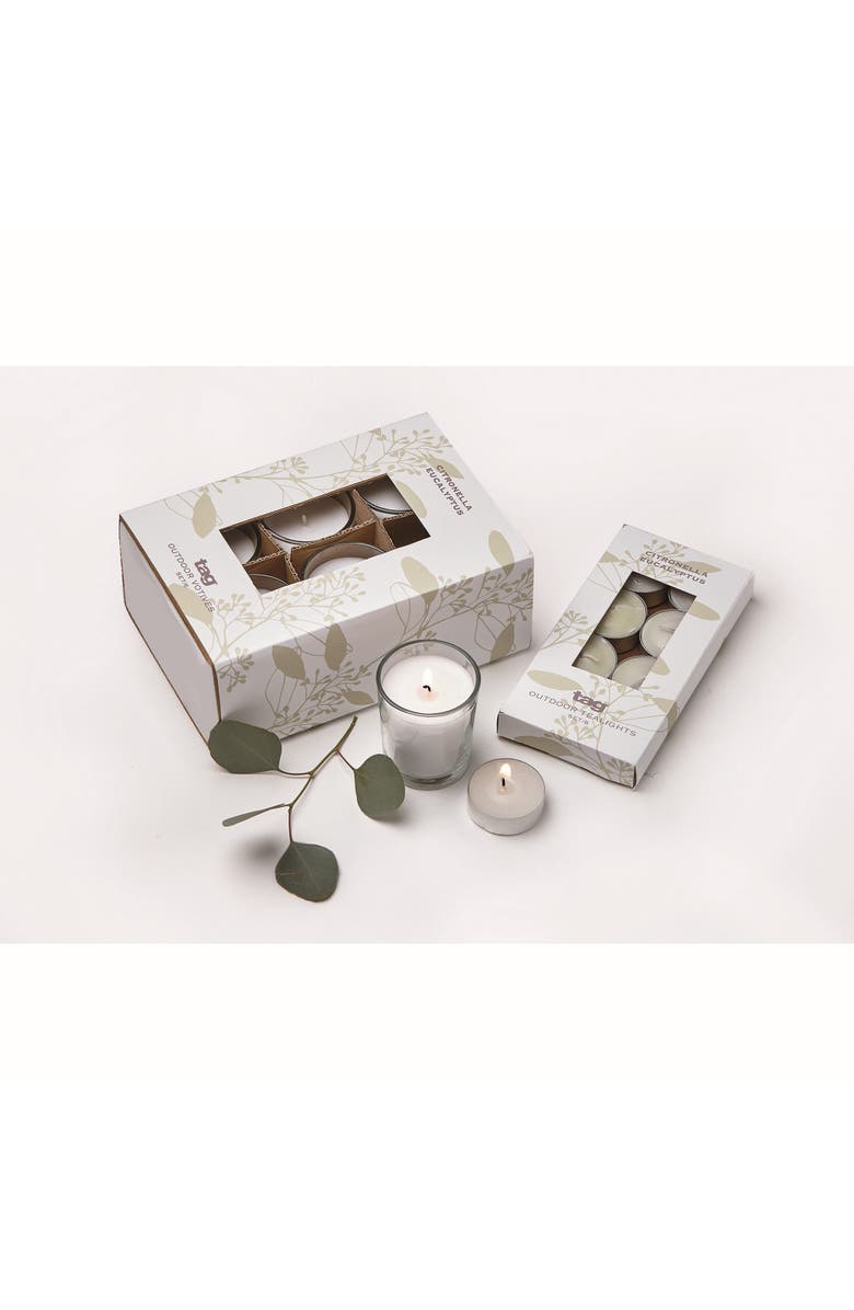 tag Citronella Eucalyptus Votives Set of Six Scented Candles, Alternate, color, Beige