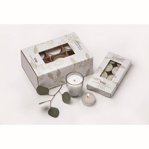 Tag Citronella Eucalyptus Votives Set Of Six Scented Candles In Brown