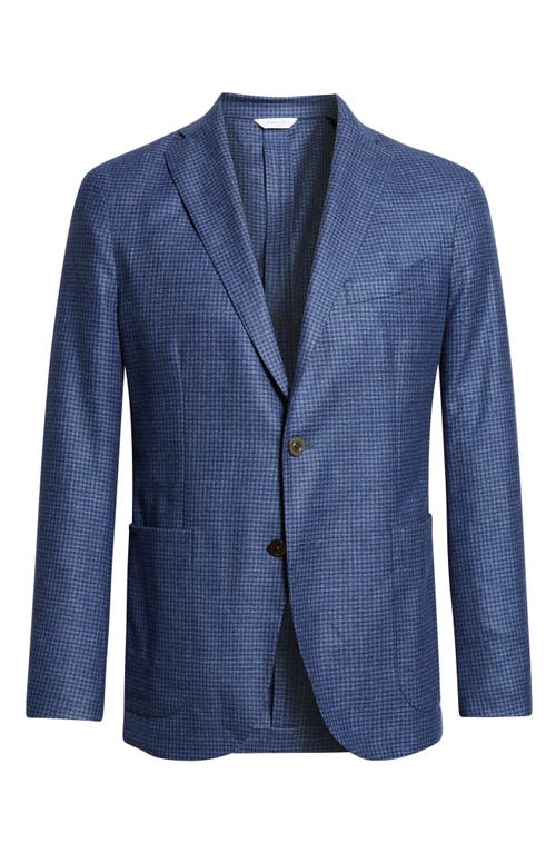 Boglioli K-jacket Check Wool, Silk & Linen Sport Coat In Blue
