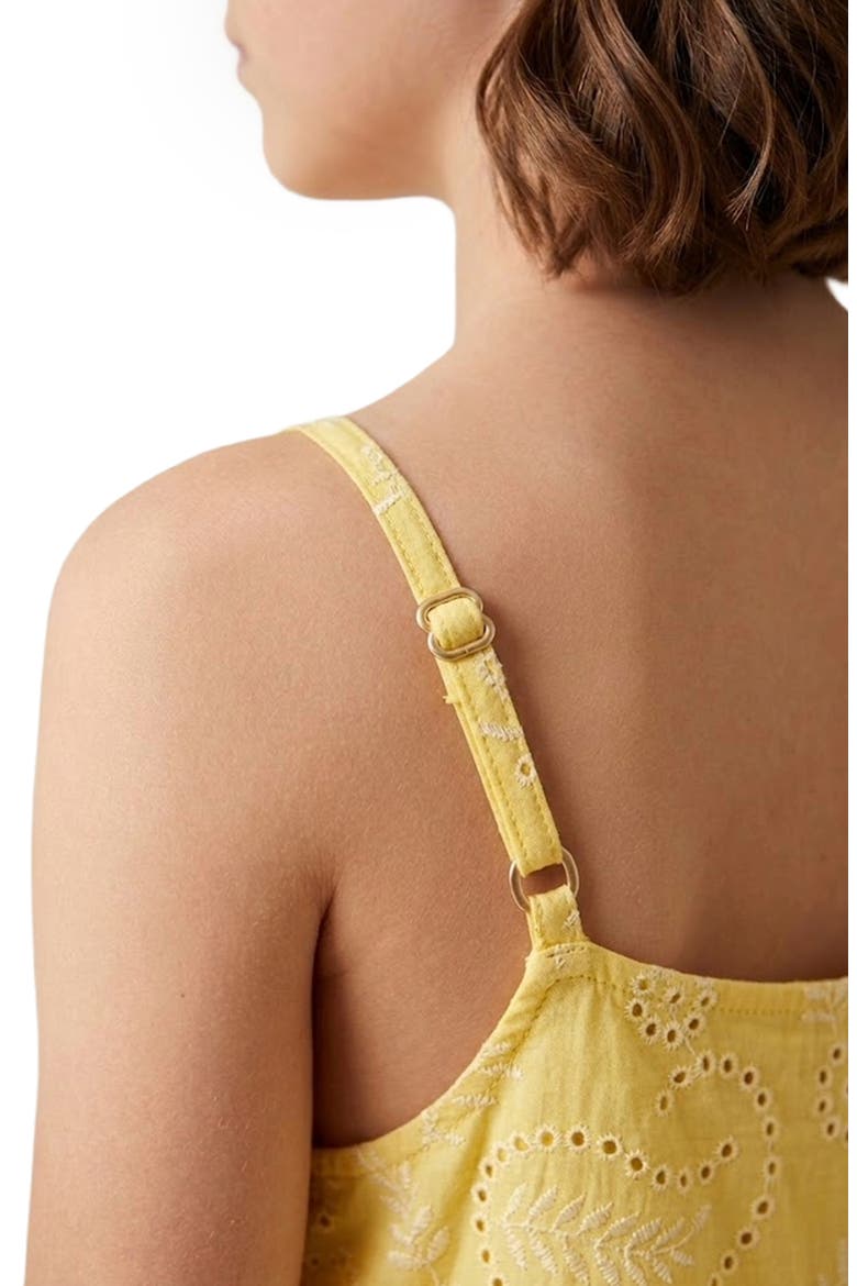 Kids' Floral Embroidery Sleeveless Dress, Alternate, color, YELLOW