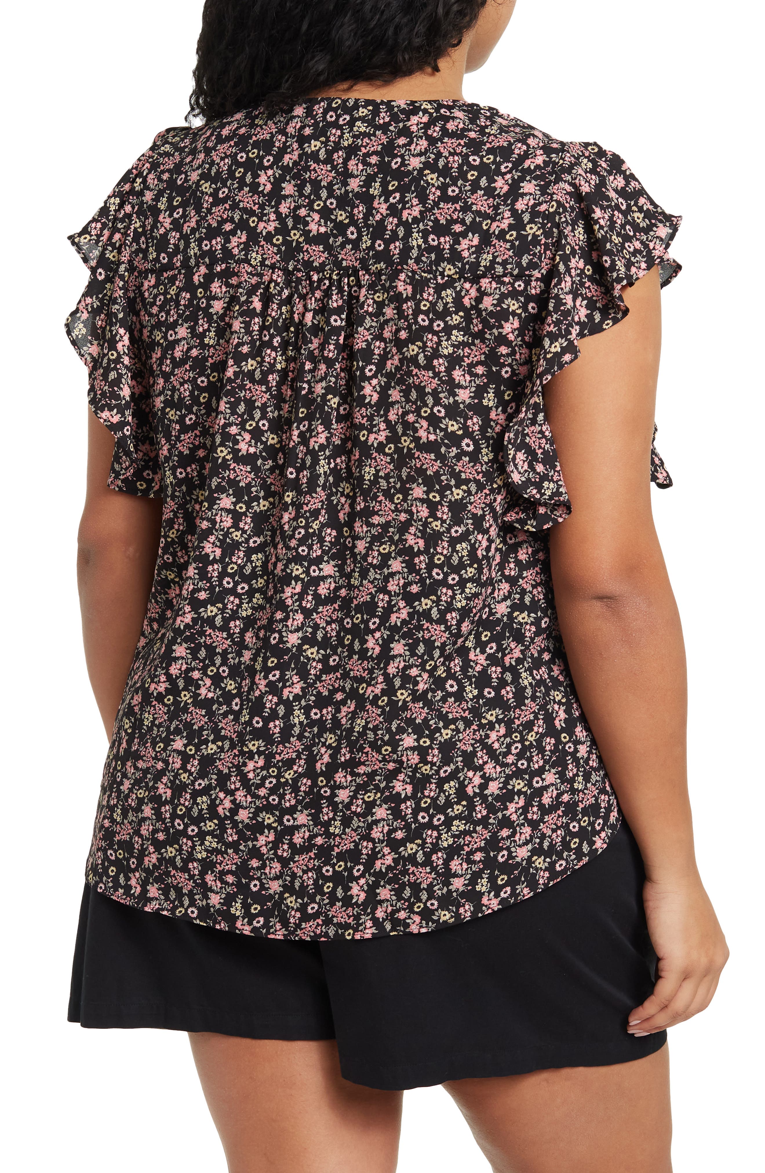 Everleigh Pintuck Flutter Sleeve Blouse (Women) | Nordstromrack