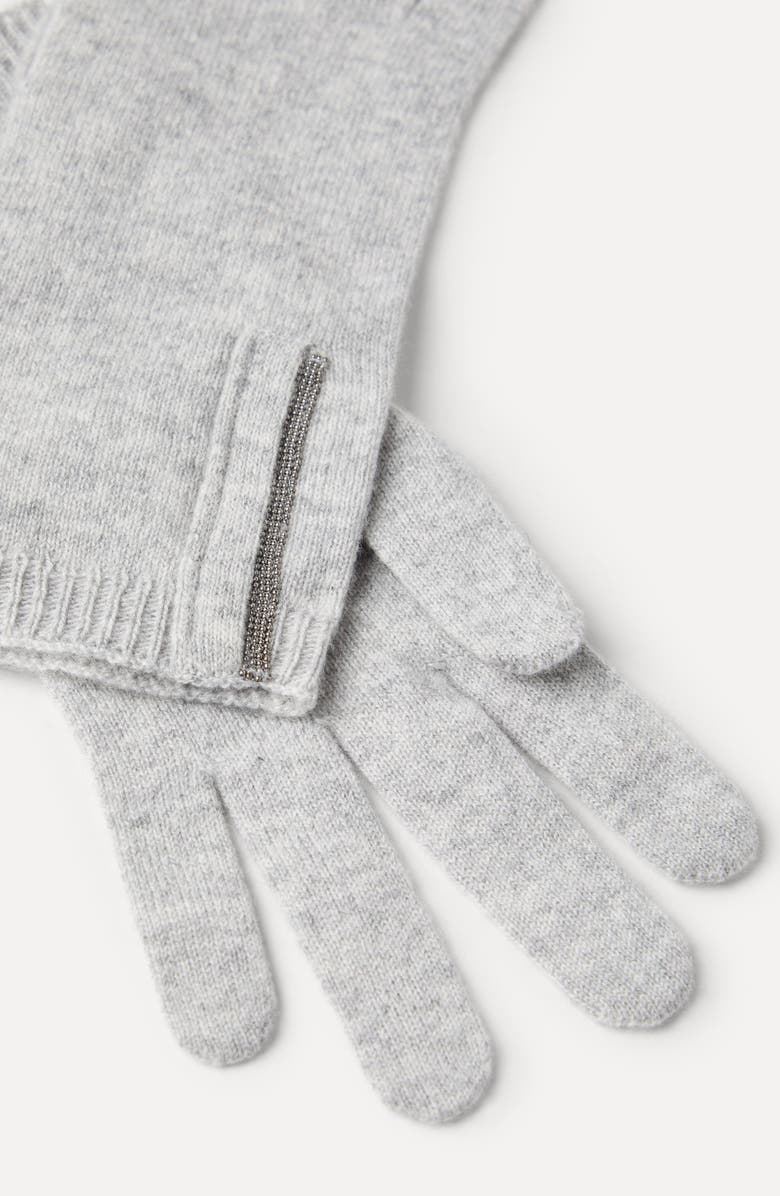 Brunello Cucinelli Knit gloves, Alternate, color, Light Grey