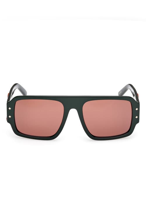 Mcm 55mm Polarized Navigator Sunglasses In Shiny Dark Green/roviex