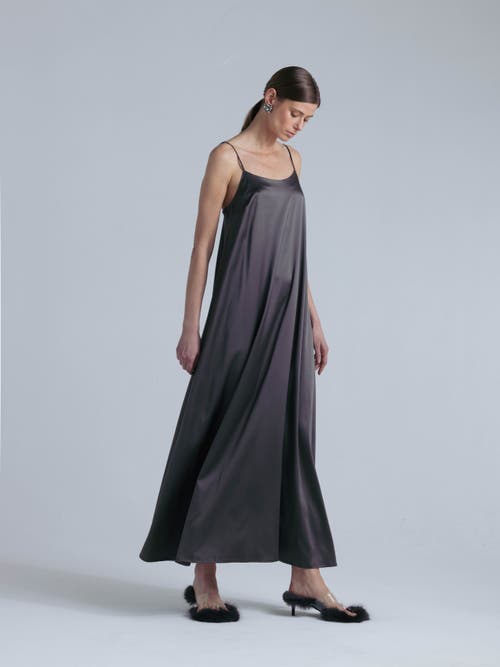 Alas Aphrodite Sleeveless Silk Maxi Dress In Gray