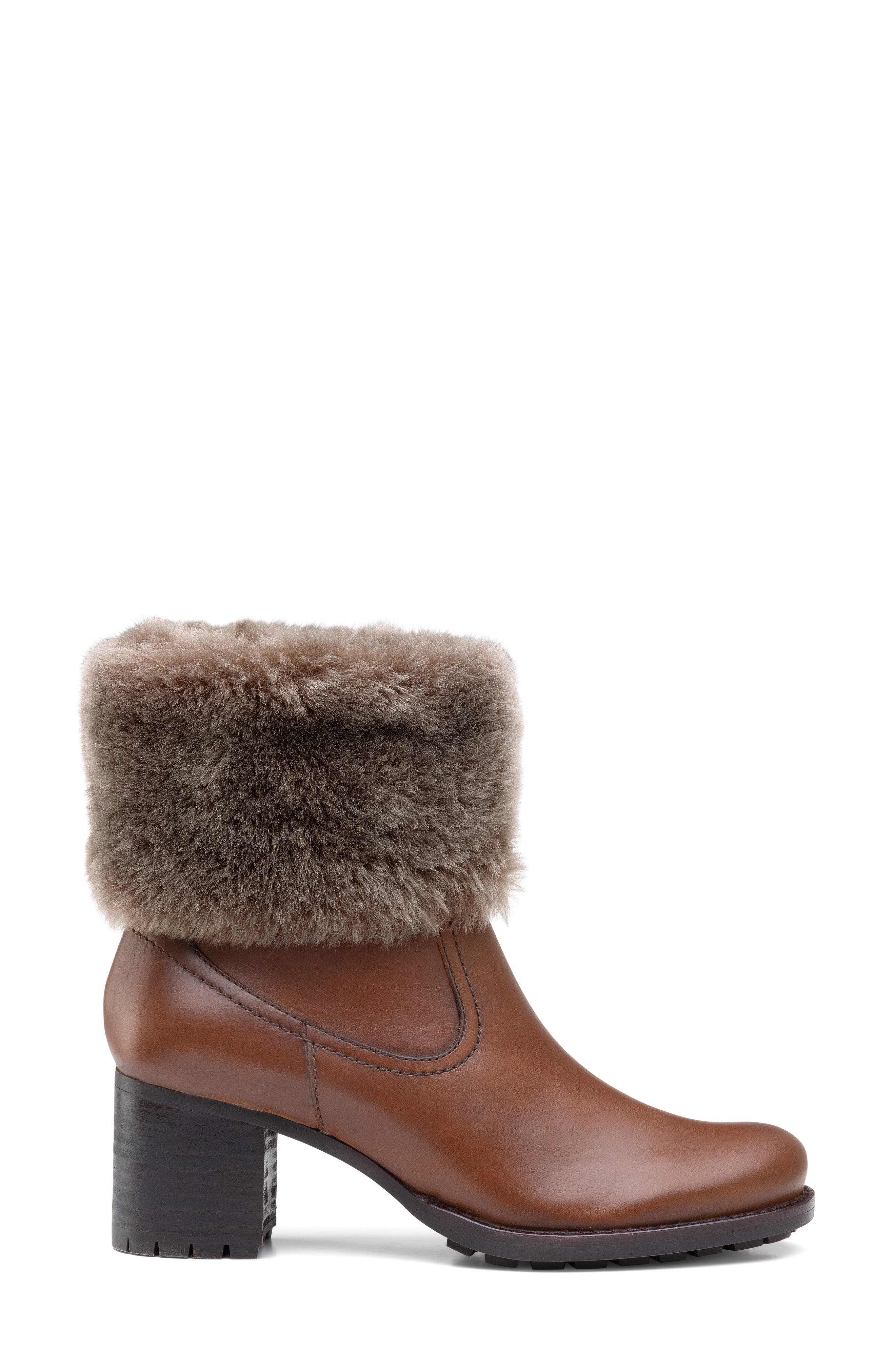 Trask Myrah Genuine Shearling Waterproof Bootie, Alternate, color, 