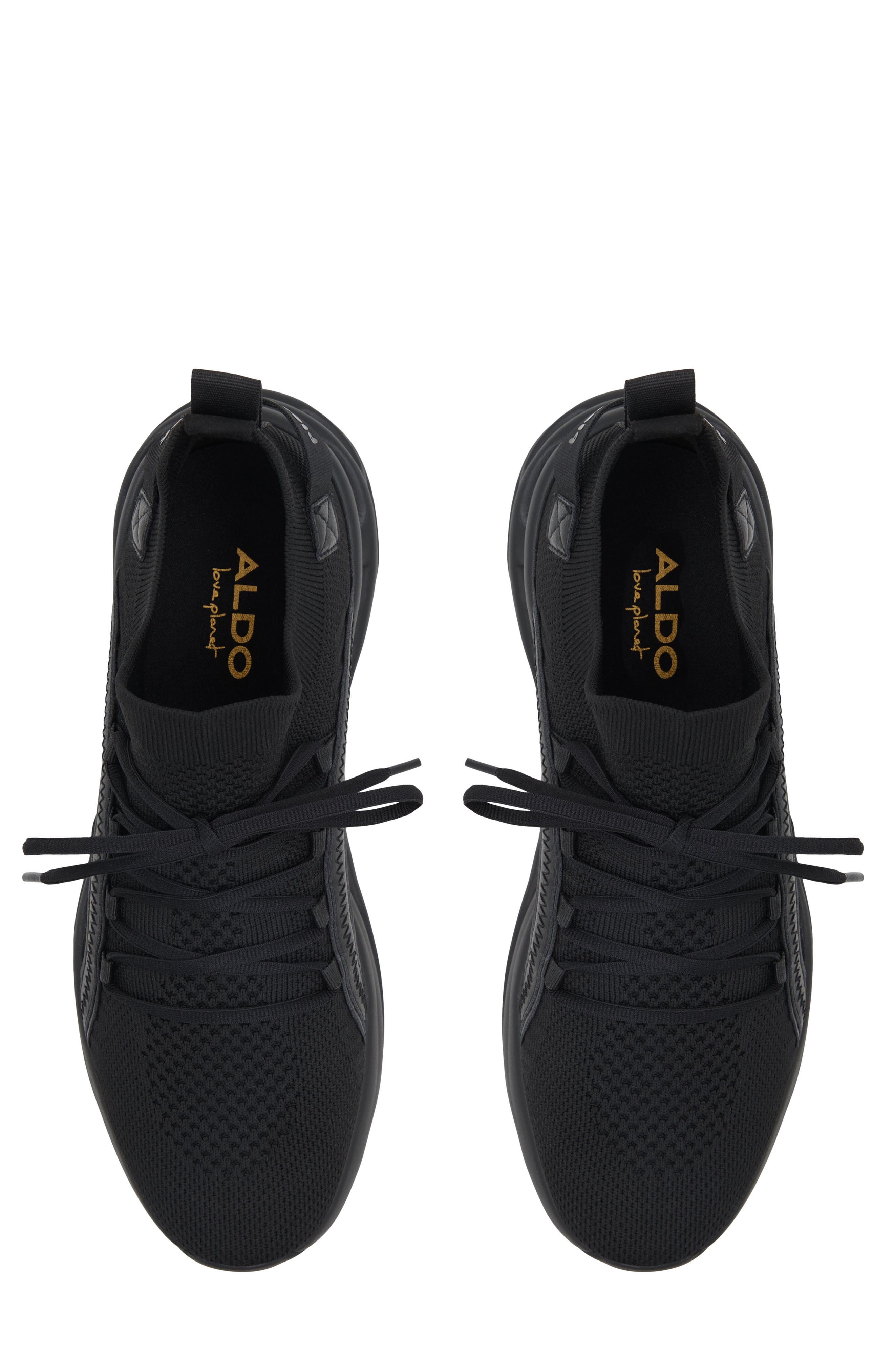 ALDO MotionX Lace-Up Knit Sneaker, Alternate, color, Black