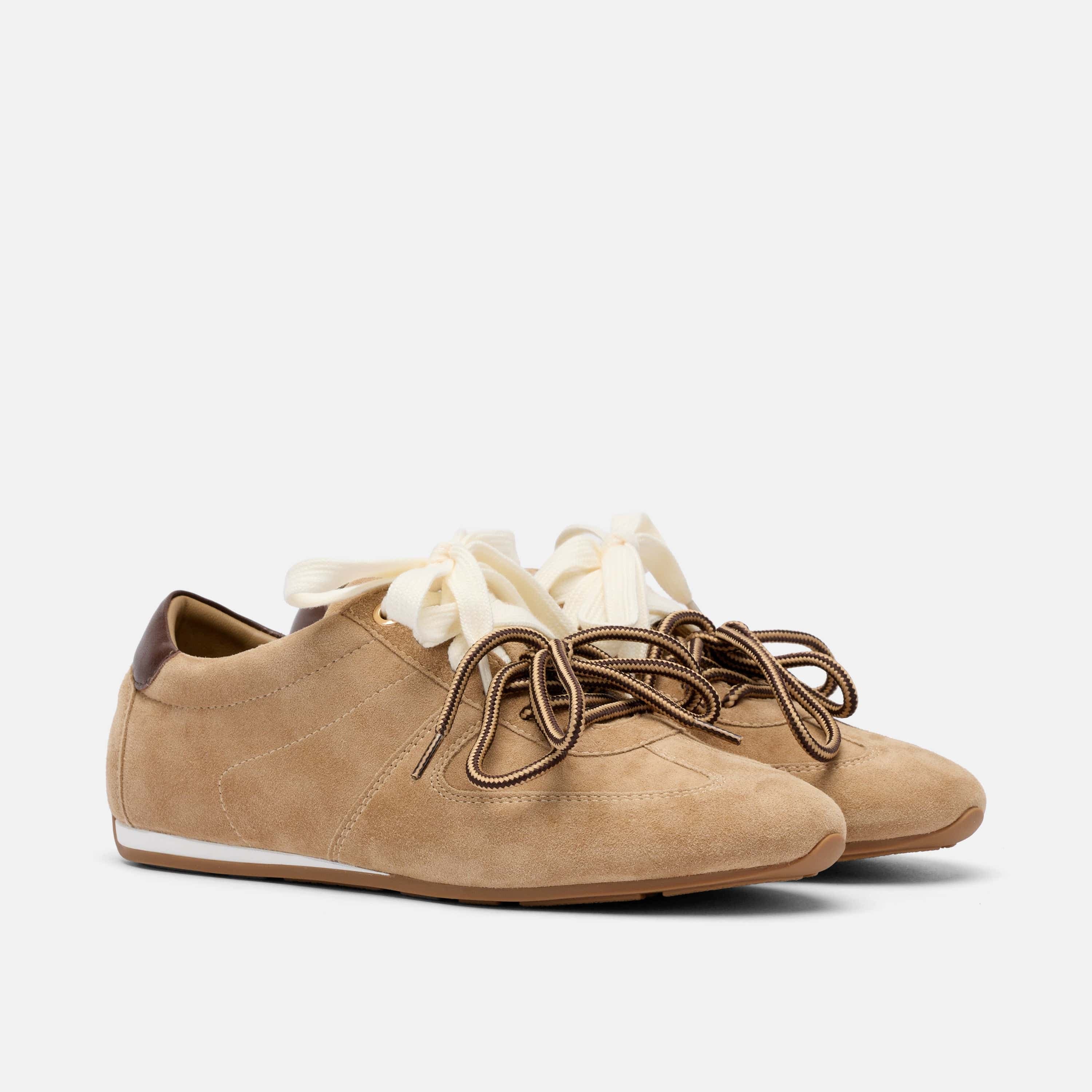 MARC NOLAN Colette Tan Suede Sneakers, Alternate, color, Brown