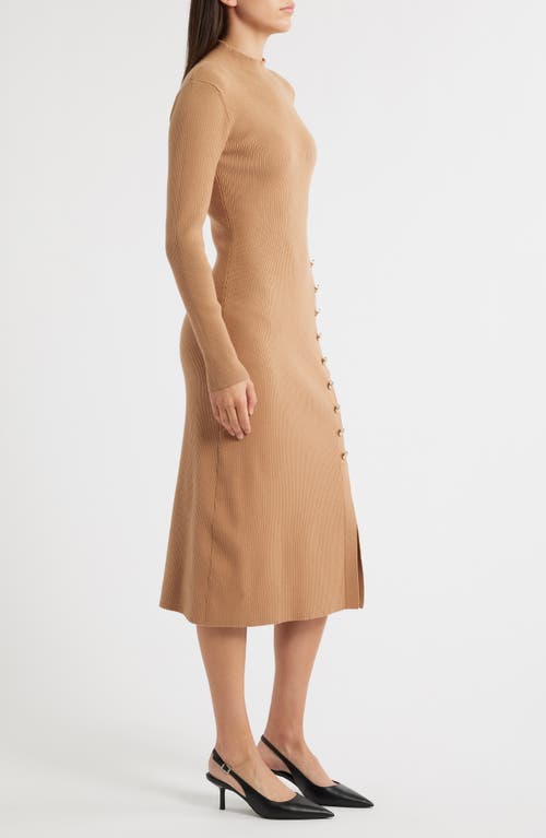 Elie Tahari The Chaya Button Detail Long Sleeve Sweater Dress In Multi