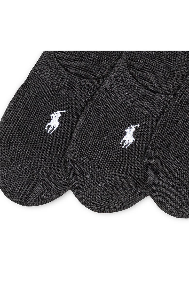 Polo Ralph Lauren 3-Pack No-Show Socks, Alternate, color, Black/ White