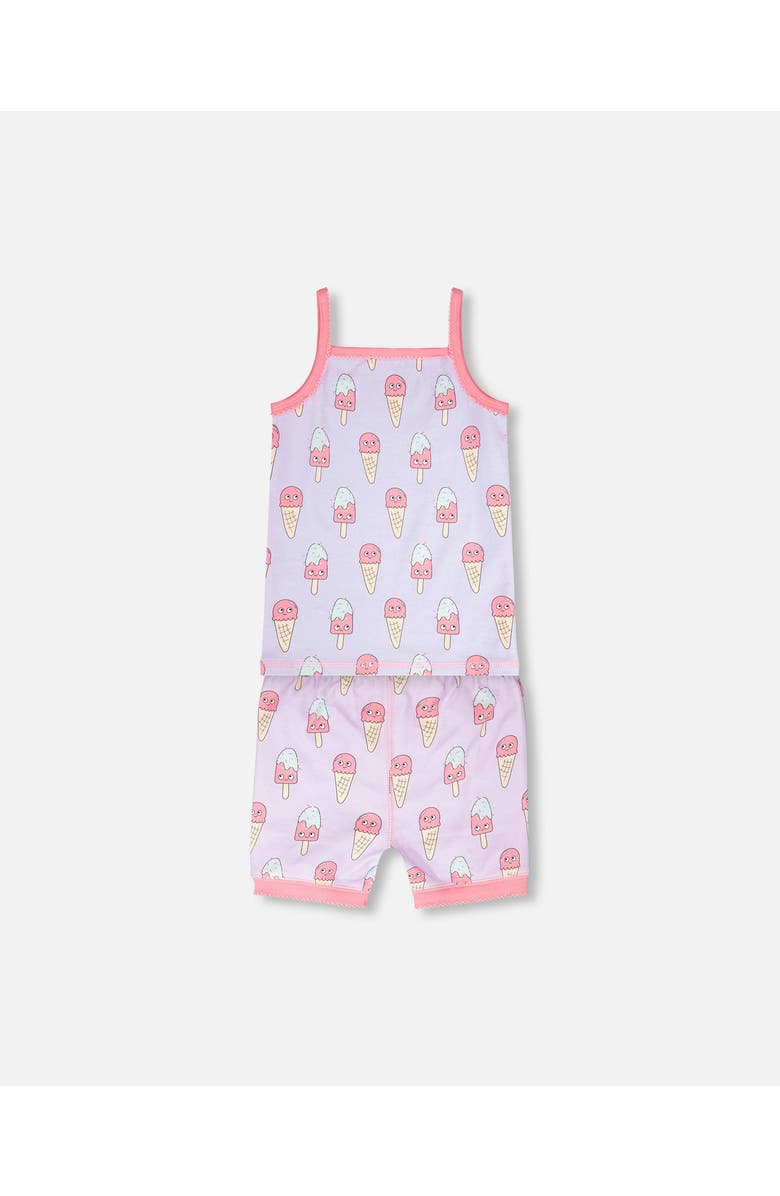 Deux par Deux Organic Cotton Printed Ice Creams Two-Piece Pyjama Set, Alternate, color, Lilac Printed Ice Creams
