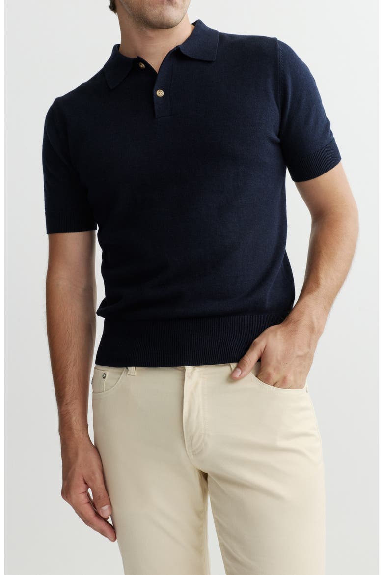 Cotton & Cashmere Polo, Main, color, NAVY