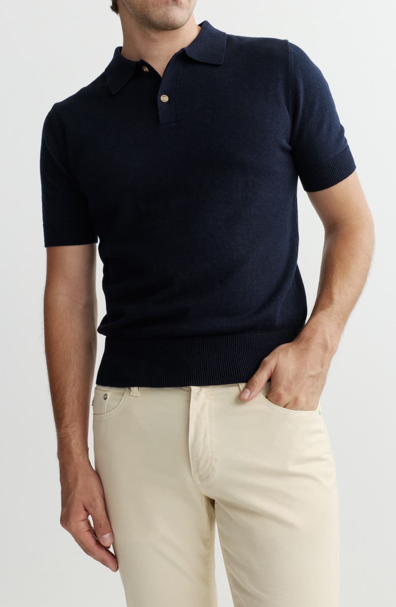 DL1961 Cotton & Cashmere Polo, Main, color, Navy