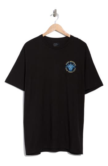 Vans Nyc Liberty Skull Logo Graphic T-shirt In Black