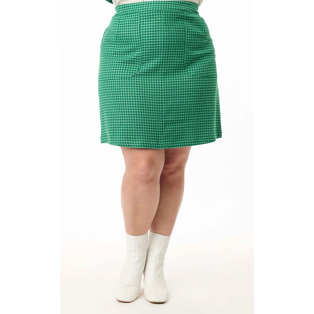 Smak Parlour Plus Size A-line Mini Skirt In Green