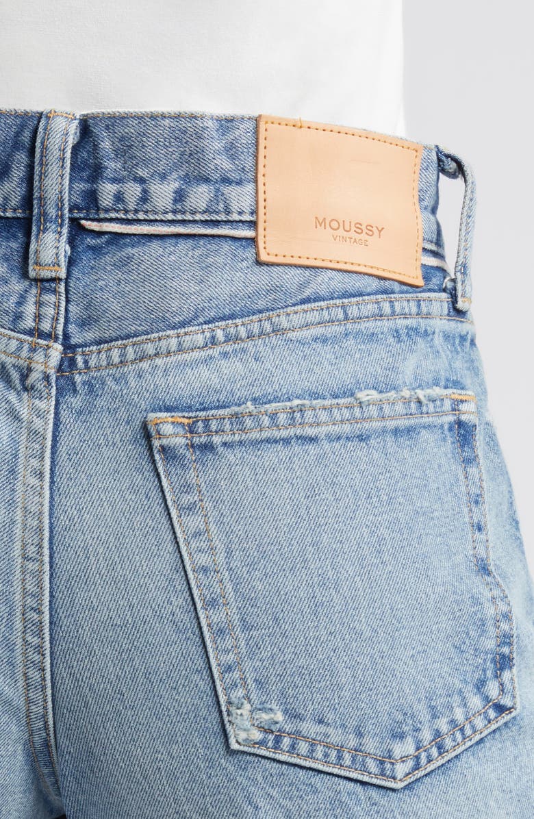 MOUSSY VINTAGE Ballard Ripped Mid Rise Straight Leg Jeans, Alternate, color, Light Blue