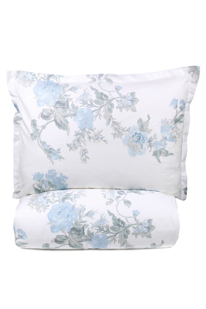 Rose Percale Cotton Duvet Cover & Sham Set, Alternate, color, BLUE