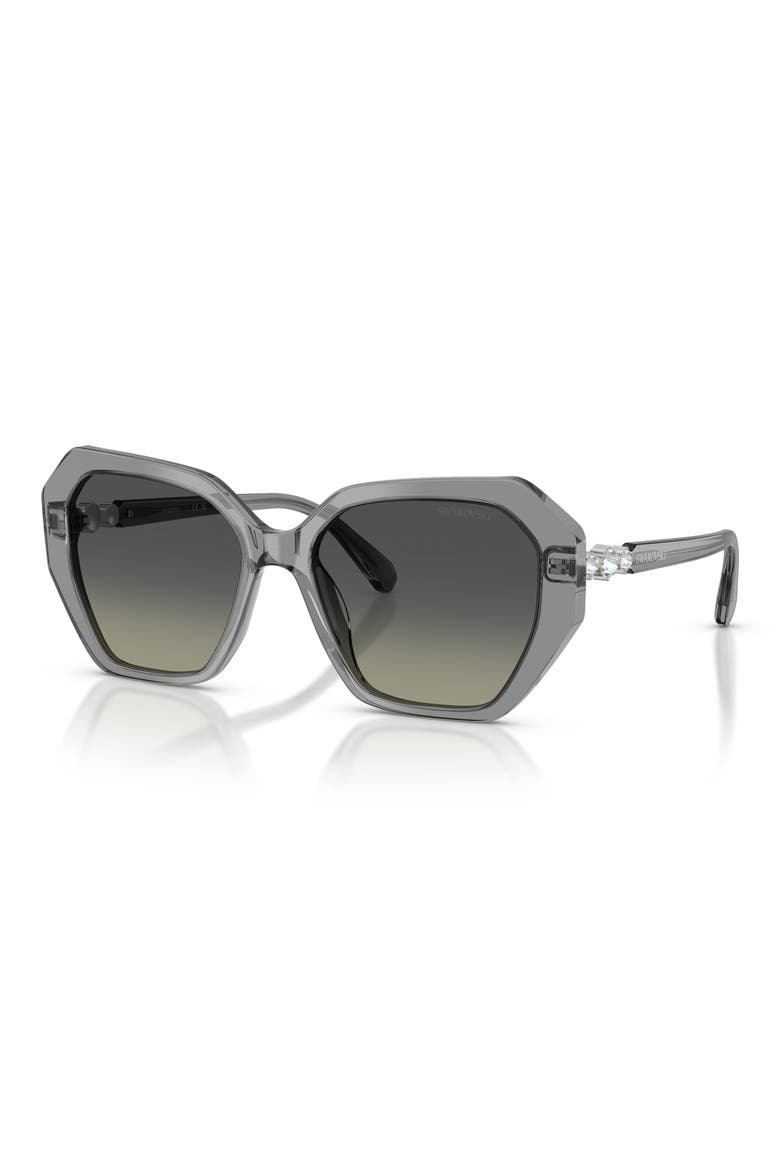 56mm Photochromic Irregular Sunglasses, Alternate, color, TRANSPARENT GREY / GREY