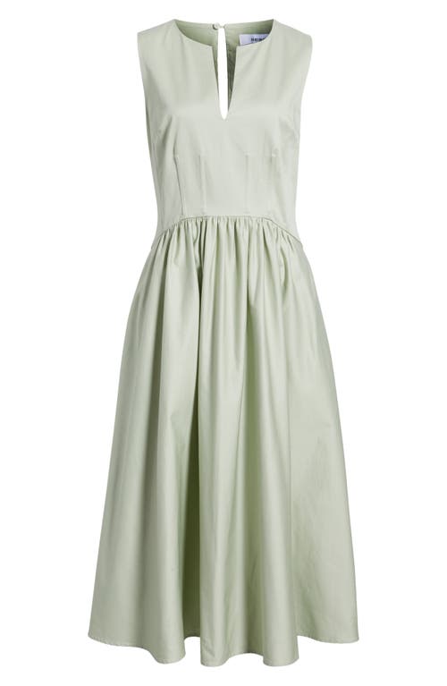 Reiss Liza Cotton Dress In Sage