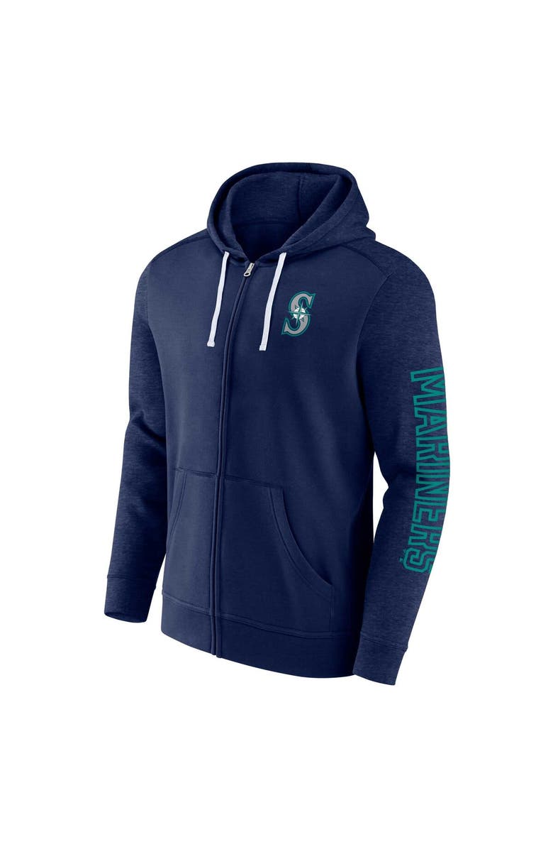 FANATICS Men's Fanatics Branded Navy Seattle Mariners Offensive Line Up Lightweight Full-Zip Hoodie, Alternate, color, 