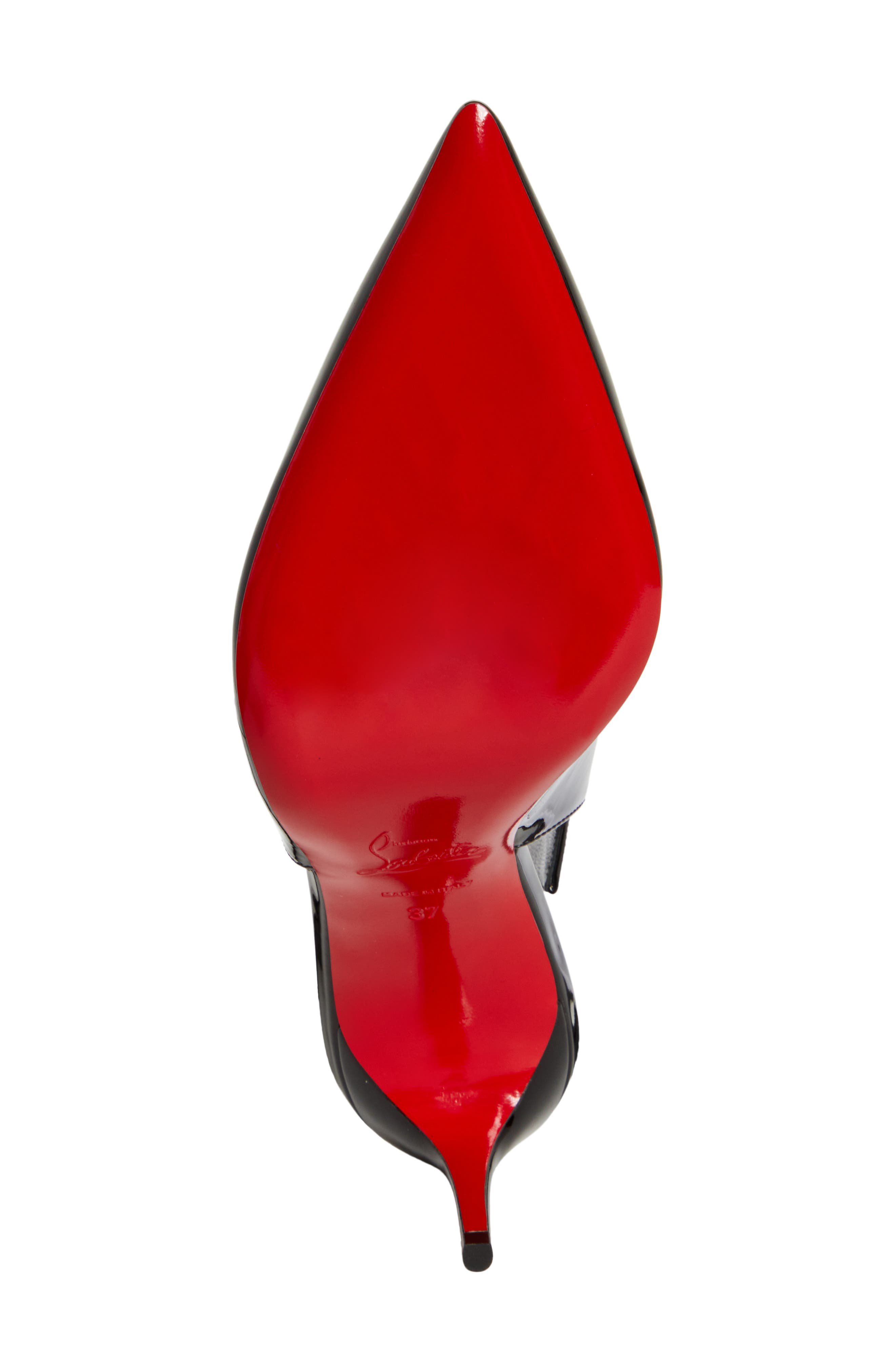 Christian Louboutin Hot Chick Pointed Toe Slingback Pump, Alternate, color, B439 Black/ Lin Black