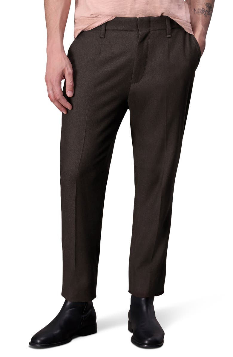 rag & bone Lennox Flannel Dress Pants, Main, color, Brown