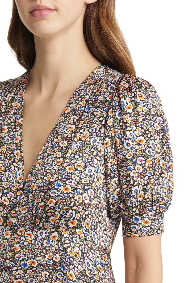 Boden Floral Satin Midi Dress, Alternate, color, 