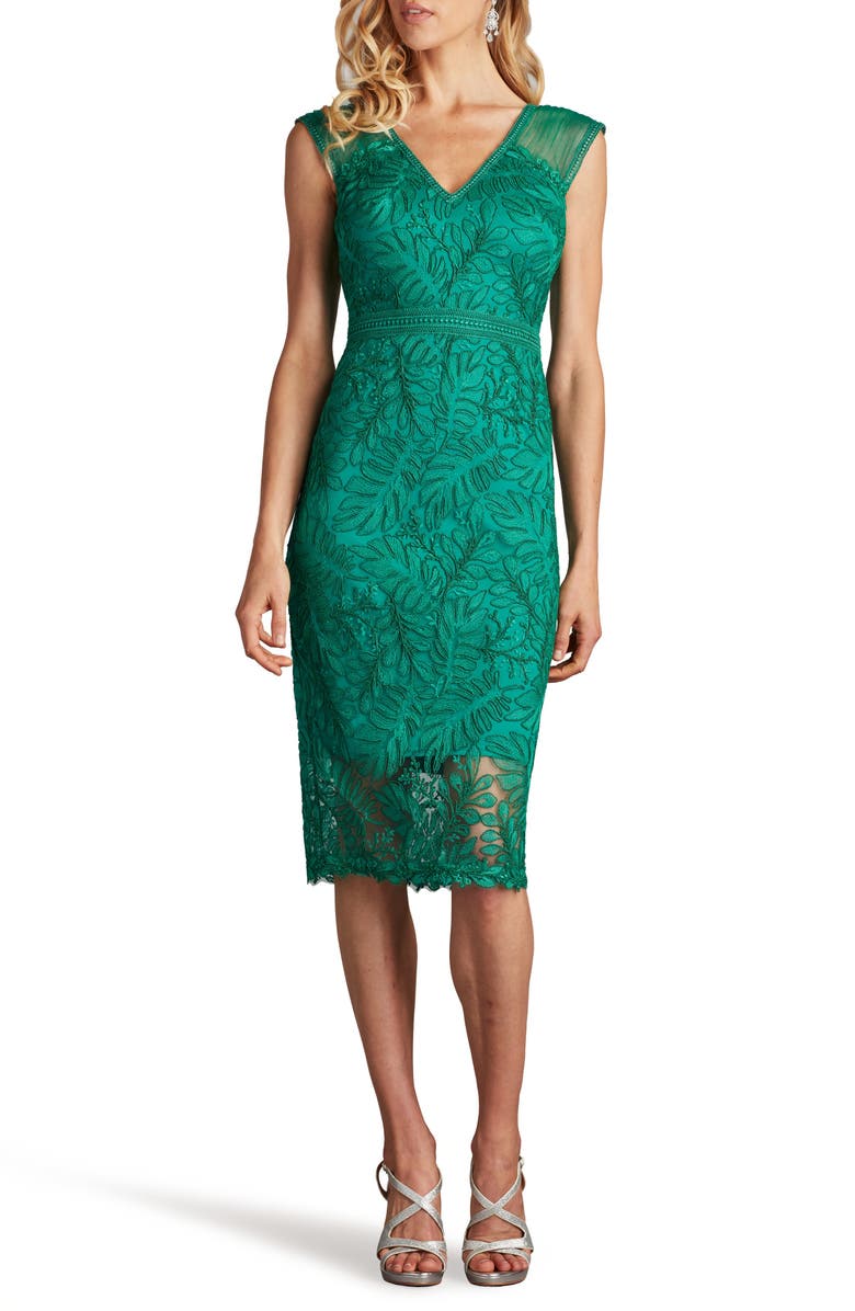 Tadashi Shoji Sleeveless Corded Lace Sheath Cocktail Dress, Main, color, 
