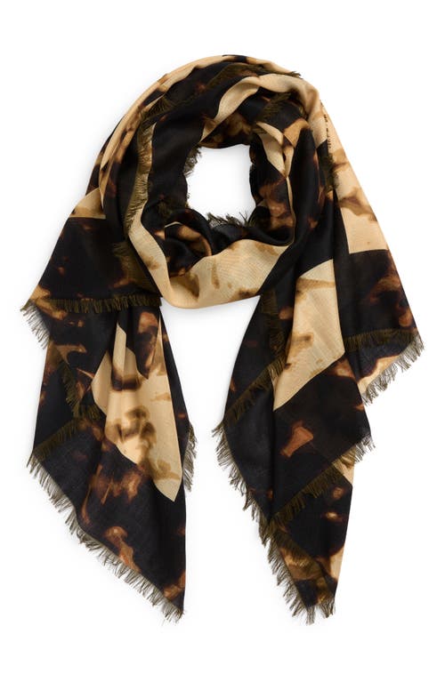 Nordstrom Cashmere & Silk Eyelash Fringe Scarf In Black Shelled Labyrinth