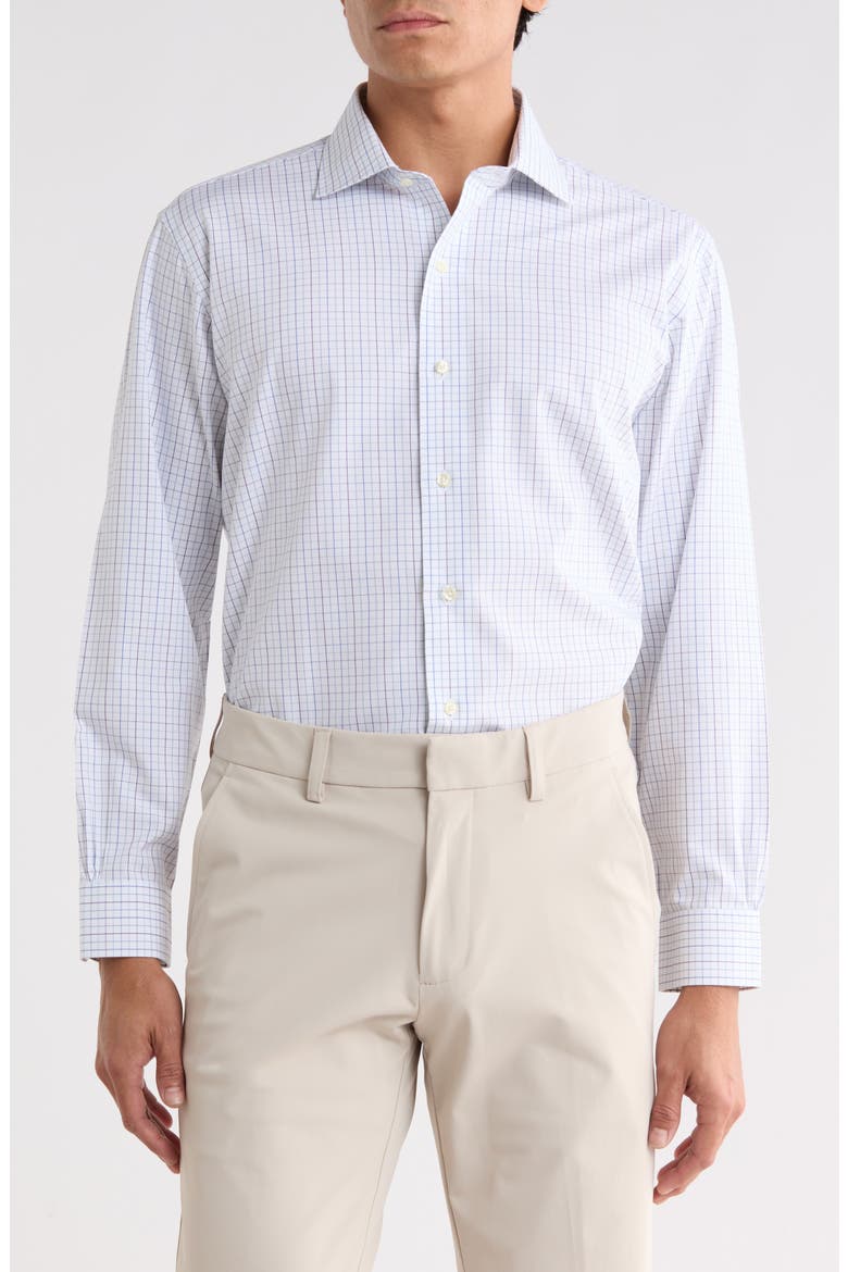 Regular Fit Non-Iron Check Dress Shirt, Main, color, FINEWP
