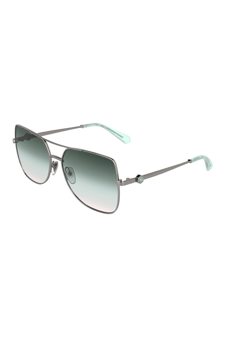 Davie 60mm Gradient Aviator Sunglasses, Alternate, color, RUTHENIUM