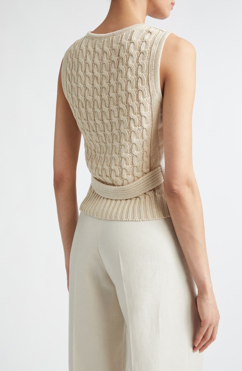 Max Mara Calibri Hybrid Flax Vest, Alternate, color, Beige