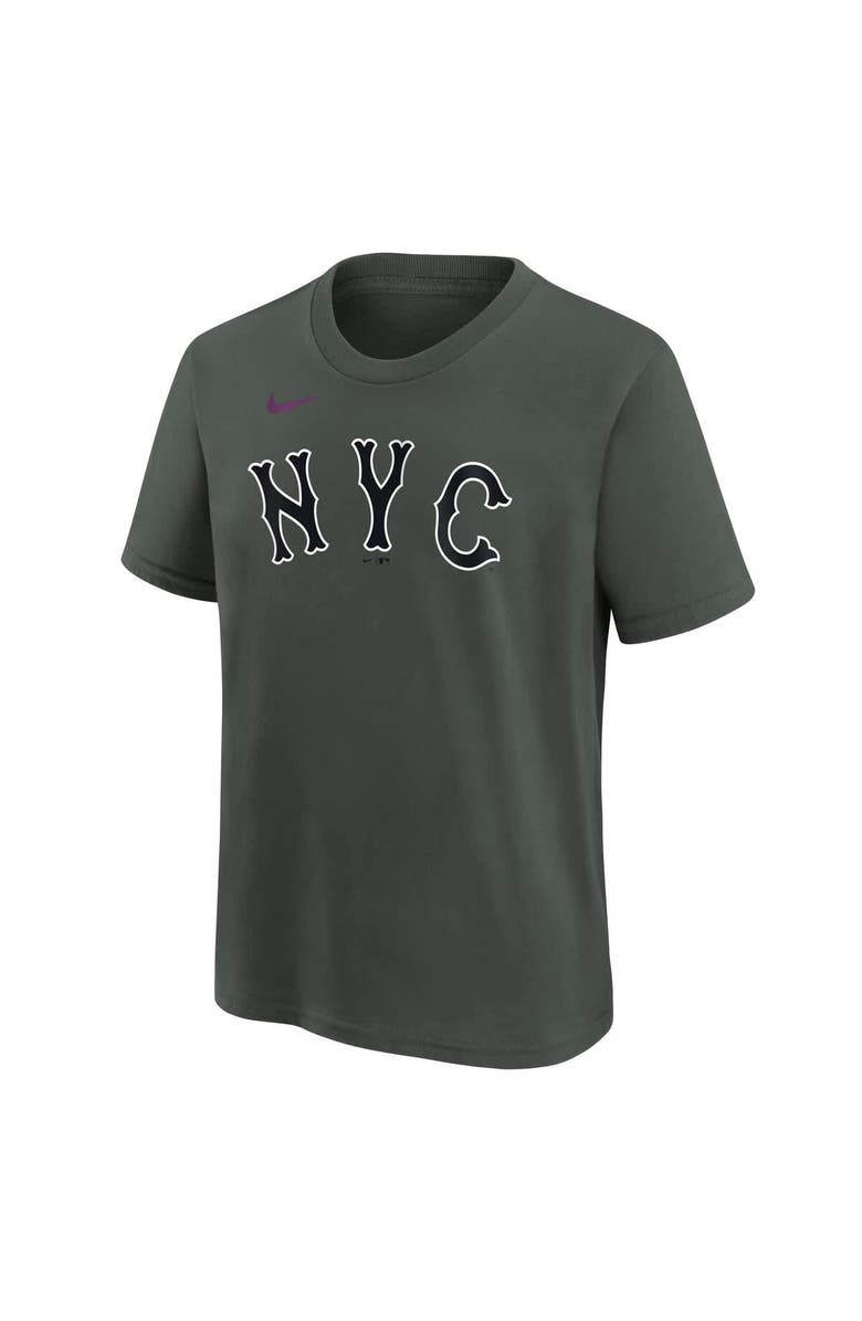 Nike Youth Nike Francisco Alvarez Charcoal New York Mets Fuse City Connect Name & Number T-Shirt, Alternate, color, 