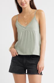 BP. Lace Trim Stretch Cotton Camisole