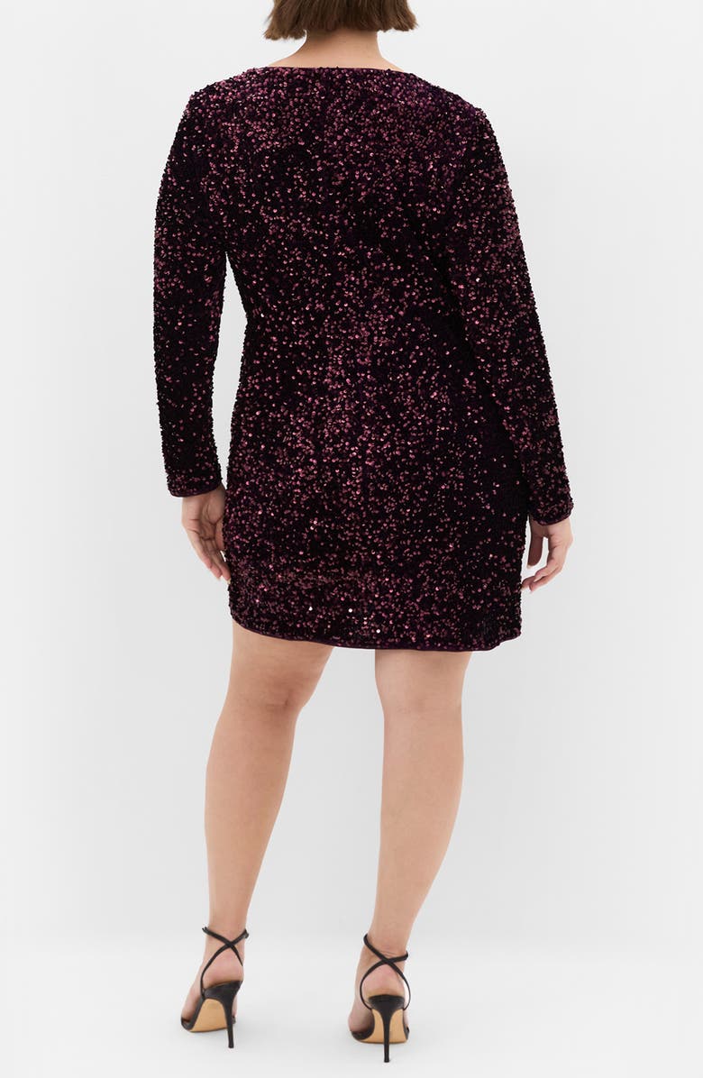 City Chic Winter Sequin Long Sleeve Dress, Alternate, color, 
