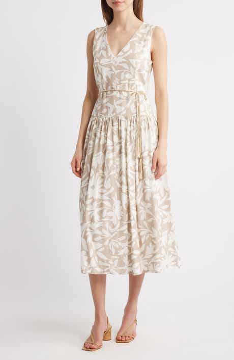 Julia Jordan Print Drop Waist Sleeveless Maxi Dress