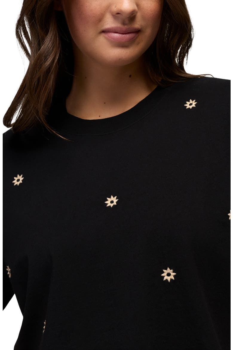 Daisy Embroidered Crop Top, Alternate, color, BLACK