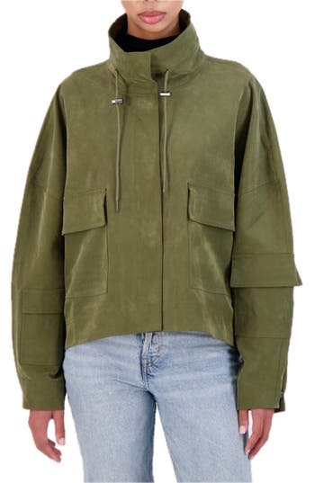Ookie & Lala Drop Shoulder Bomber Jacket In Green