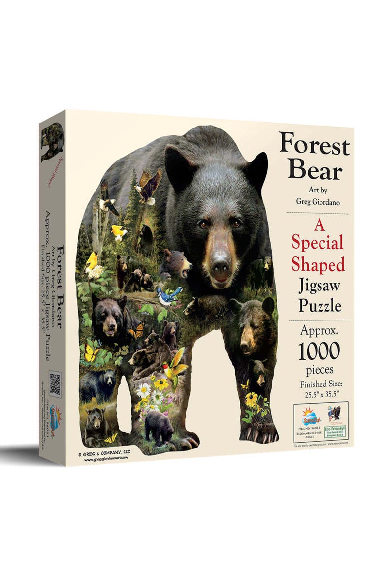 Forest Bear 1000 piece Jigsaw Puzzle for Adults Special Shape, Main, color, Multicolor