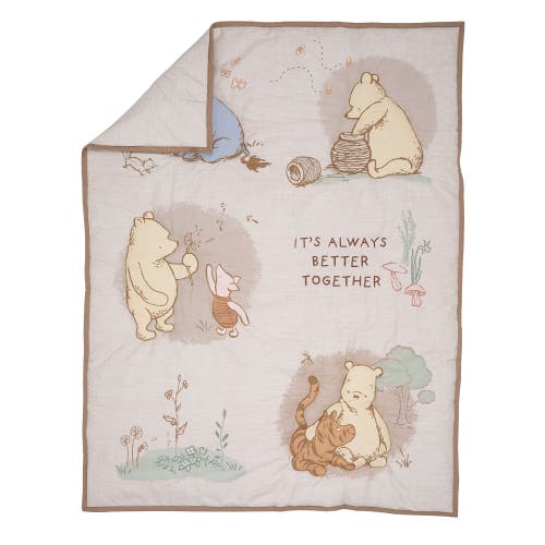 Lambs & Ivy Disney Baby Pooh Bear & Pals Cotton 3piece Nursery Crib Bedding Set In Neutral