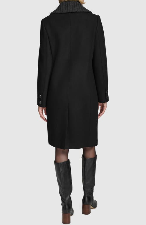 Andrew Marc Sloane Wool Blend Walker Coat In Black