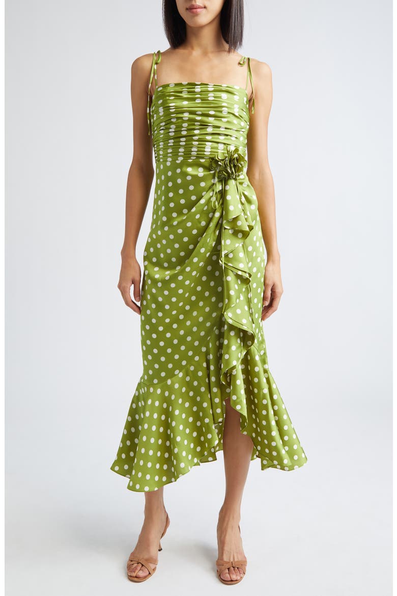 capulet camille midi dress Cinq à Sept Camille Polka Dot Dress - Pickle/ivory