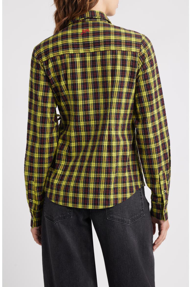 Robyn Tartan Organic Cotton Wrap Shirt, Alternate, color, YELLOW