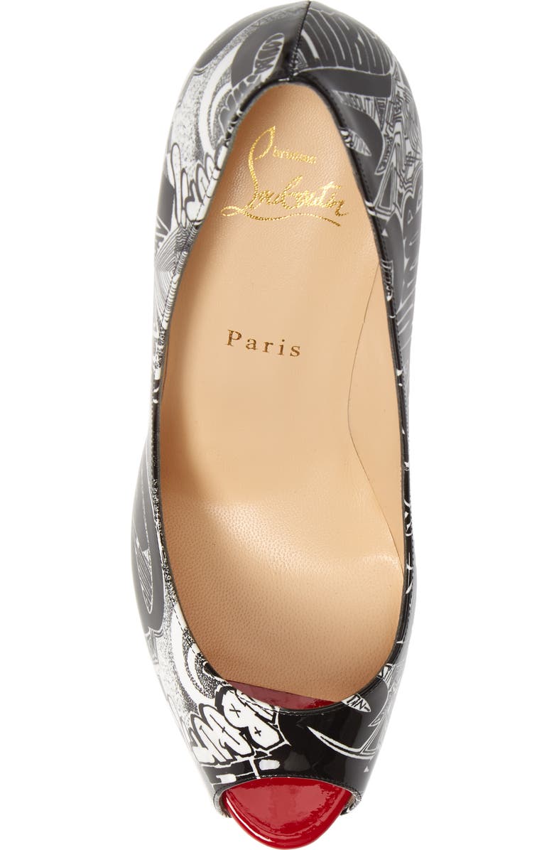 Christian Louboutin Fetish Graffiti Peep Toe Platform Pump, Alternate, color,