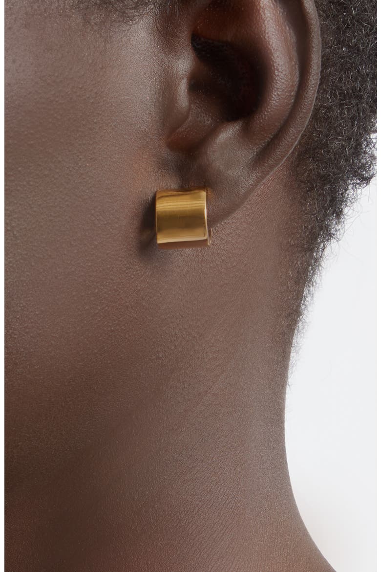Petite Signature Hoop Earrings, Alternate, color, GOLD