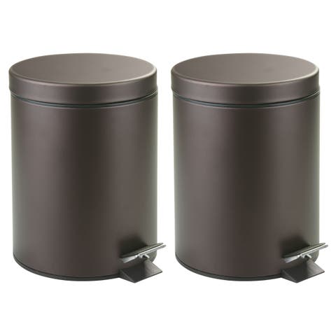 Round 1.3 Gallon Steel Step Trash Can - Set of 2 - Bronze