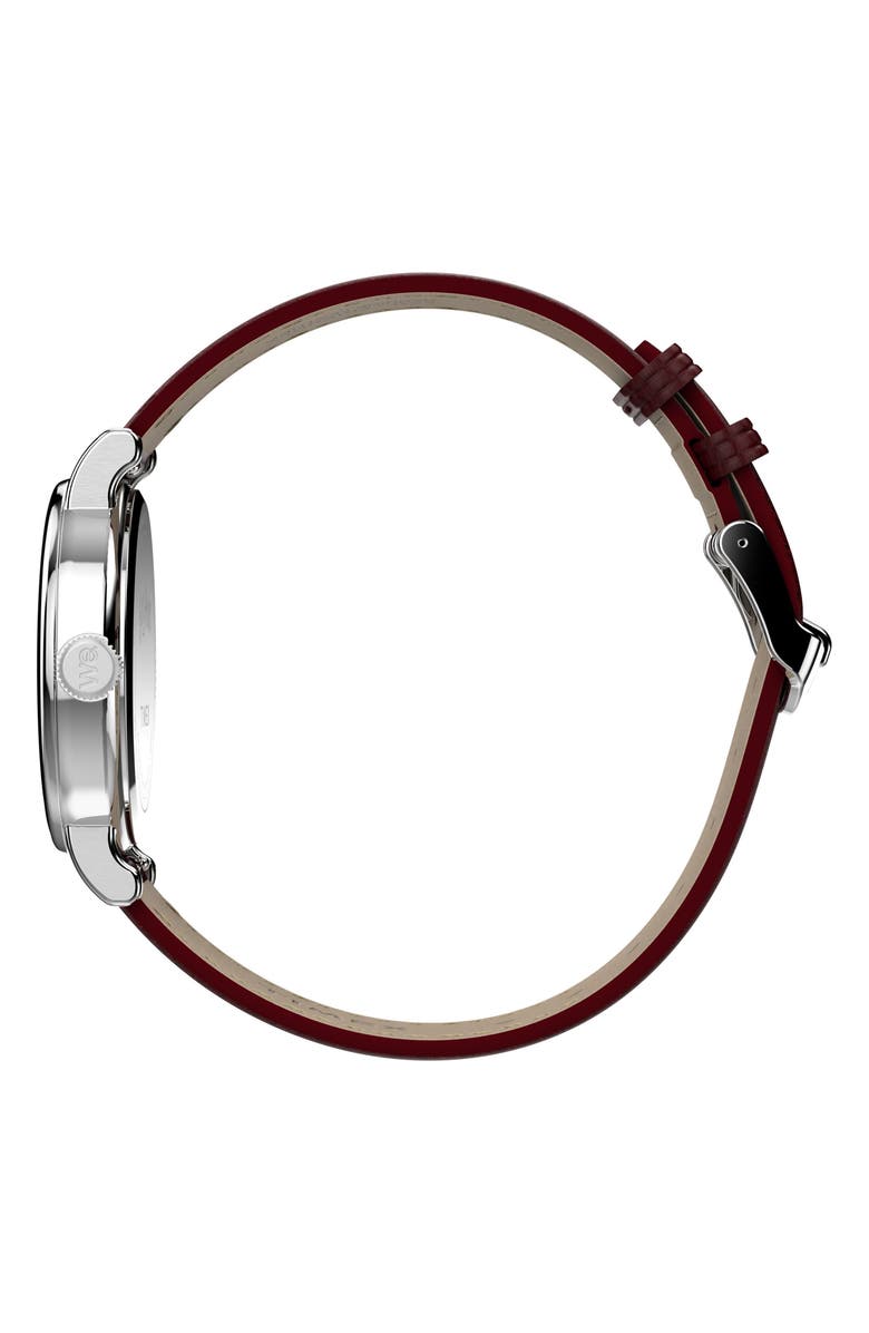 Timex<sup>®</sup> Harry Potter x Timex Weekender Platform 9 3/4 37mm Leather Strap Watch, Alternate, color, White/ Silver-Tone