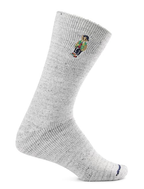 Polo Ralph Lauren Polo Bear Heathered Cotton-blend Socks In Grey