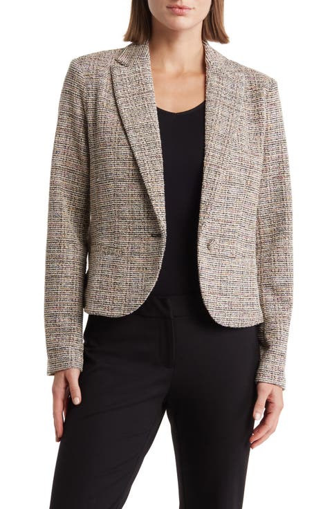 Tweed One-Button Blazer